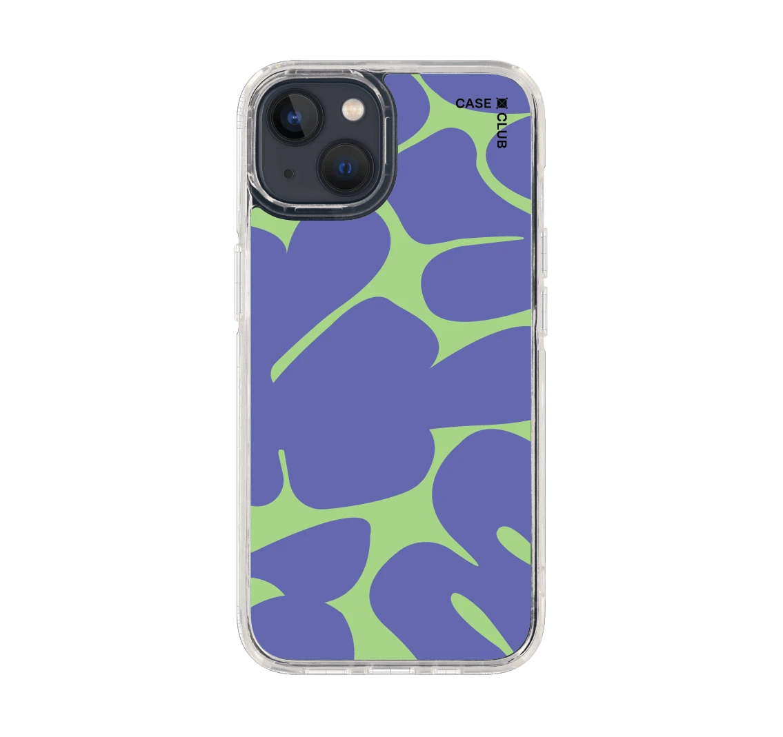 ดอกไม้สีม่วงเขียวมินิมอล